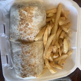 Yummy burrito and fries
