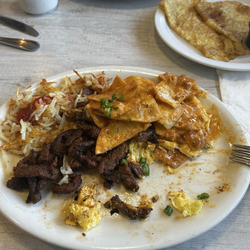 Loaded Cafe - Long Beach - I got the chilaquiles verdes. The meat was tender and the tortilla chips were on point. - American Near Me - Long Beach, California Loaded Cafe - Long Beach - I got the chilaquiles verdes. The meat was tender and the tortilla chips were on point. - American Near Me - Long Beach, California
