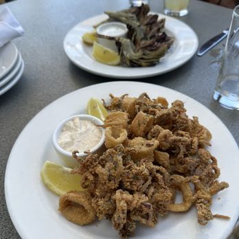 Perry's - Embarcadero - Calamari ($16) & Artichokes ($14) - American Near Me - San Francisco, California