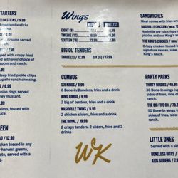 Wing Kings - Menu