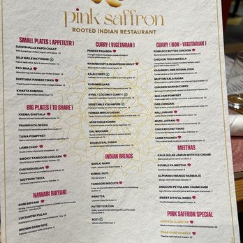 Pink Saffron - Menu - Indian Near Me - Arlington, Virginia