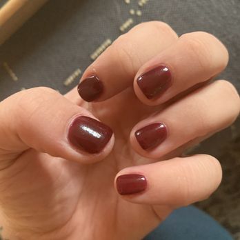 Nails By Karen - Surface of nails and polish still all over skin on thumb. - Nail Salons Near Me - McMurray, Pennsylvania