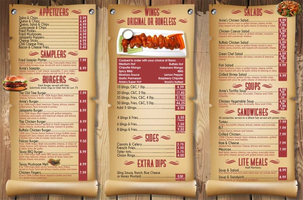 Menu photo 1 Arnie's Winghouse Los Fresnos, TX