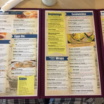 Drifter's Restaurant - a menu on a table - American Near Me - Escanaba, Michigan Drifter's Restaurant - a menu on a table - American Near Me - Escanaba, Michigan