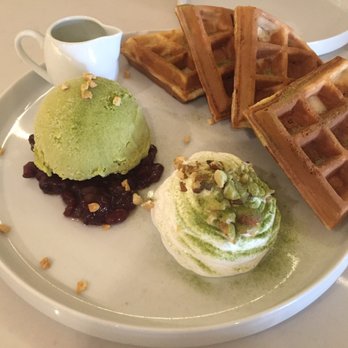 Light Cafe - Matcha red bean waffle - Cafes Near Me - Toronto, Ontario Light Cafe - Matcha red bean waffle - Cafes Near Me - Toronto, Ontario