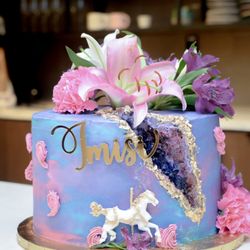 Brown Butter Cakes - Floral Blue