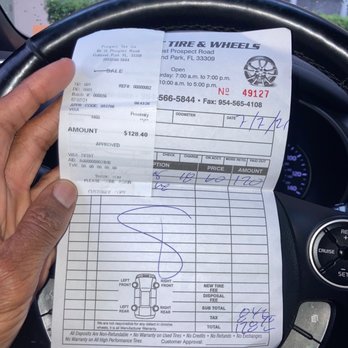 Prospect Tire - $60 for two tires with tax (no fee this time). I was told that the left rear tire was still good. - Tires Near Me - Oakland Park, Florida Prospect Tire - $60 for two tires with tax (no fee this time). I was told that the left rear tire was still good. - Tires Near Me - Oakland Park, Florida