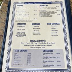 La Cecina - Menu