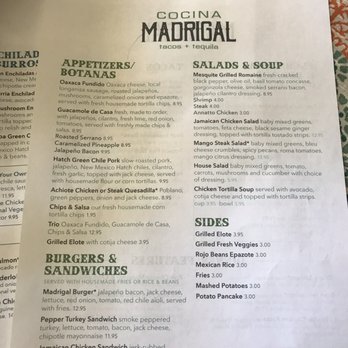 Cocina Madrigal - Menu - Tacos Near Me - Phoenix, Arizona