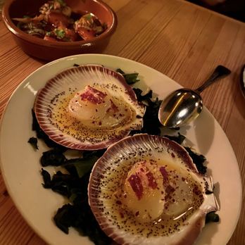 Nancy's Hustle - Cold smoked scallop crudo - New American Near Me - Houston, Texas Nancy's Hustle - Cold smoked scallop crudo - New American Near Me - Houston, Texas