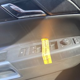 Nice reminder to not roll windows down after tinting. Nice reminder to not roll windows down after tinting.