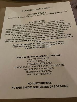 Menu photo 1 Rust Belt Bar and Grill Buffalo, NY Menu photo 1 Rust Belt Bar and Grill Buffalo, NY