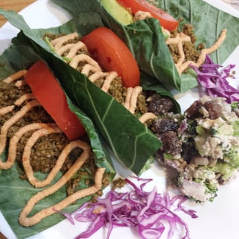 B'Gabs Comfort Cafe - Soft shell tacos with broccoli salad. Yum! - Live/Raw Food Near Me - Chicago, Illinois B'Gabs Comfort Cafe - Soft shell tacos with broccoli salad. Yum! - Live/Raw Food Near Me - Chicago, Illinois