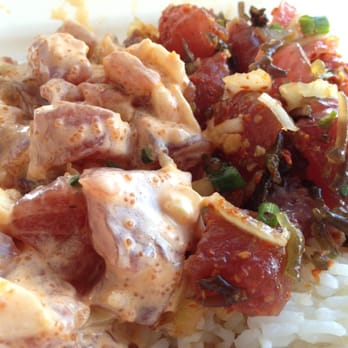Ono Seafood - spicy ahi and Hawaiian style poke combo bowl - Seafood Near Me - Honolulu, Hawaii Ono Seafood - spicy ahi and Hawaiian style poke combo bowl - Seafood Near Me - Honolulu, Hawaii