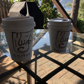 Mugs Coffee - two cups of coffee on a table - Cafes Near Me - Bingen, Washington