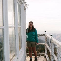 Oak Flat Lookout - Oak Flat Lookout, October 8th, 2016: standing on the balcony overlooking the Greenhorn Mountains