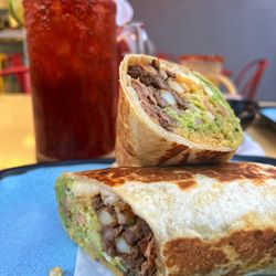 Cali burrito and michelada