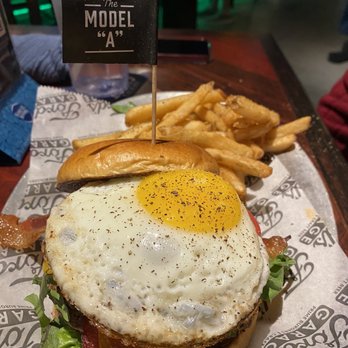 Ford's Garage Gainesville - Model A hamburger with fries - Burgers Near Me - Gainesville, Florida Ford's Garage Gainesville - Model A hamburger with fries - Burgers Near Me - Gainesville, Florida