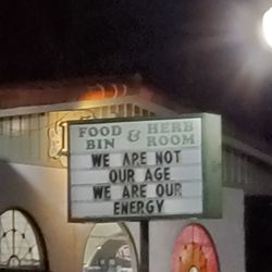 Food Bin - Herb Room sign