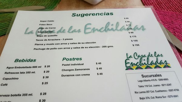 Menu photo 1 La Casa de las Enchiladas México, D.F., DIF