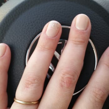 L Beauty  - Gel manicure; Gellish Needs a Tan with glitter accent - Nail Salons Near Me - Pasadena, California
