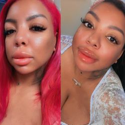 Riot Lash - Sarah from Riolashco. On the left and on the right are my old lash techs. Sarah's work speaks for itself.