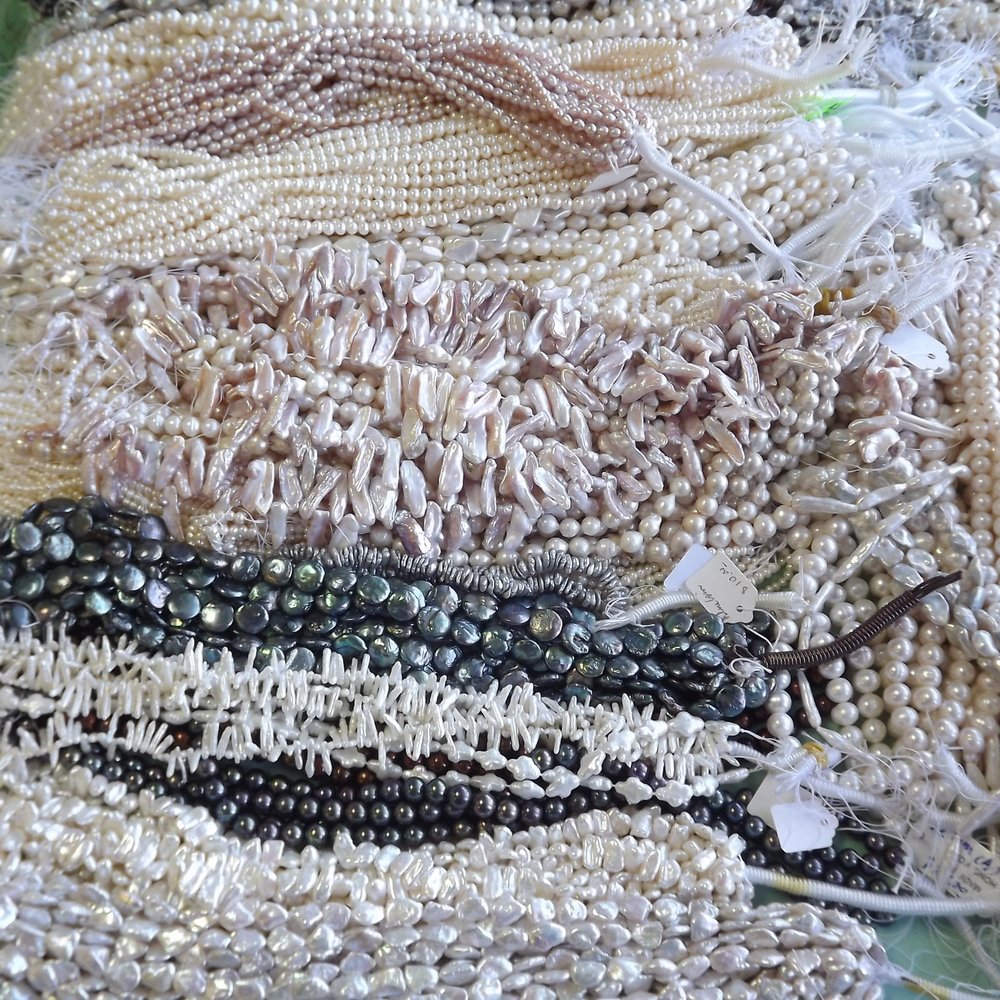 Beads & Brushstrokes - A huge table of pearls at the Trunk Show.... - Art Supplies Near Me - Mount Pleasant, South Carolina Beads & Brushstrokes - A huge table of pearls at the Trunk Show.... - Art Supplies Near Me - Mount Pleasant, South Carolina