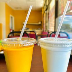 Priya Indian Cuisine - Our very Spacial freshly made Mango Lassi and Salt Lassi.