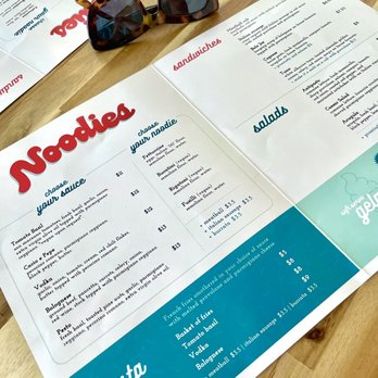 Noodies - Menu - Gelato Near Me - Tucson, Arizona