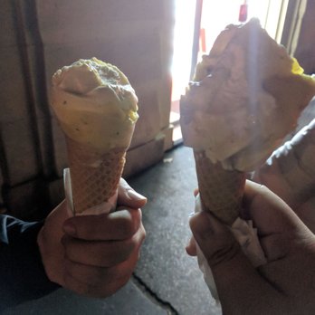 Gelato d'Autore - My piccolo on the right.                             V  Brother's medium on left. - Ice Cream & Frozen Yogurt Near Me - Roma, AG