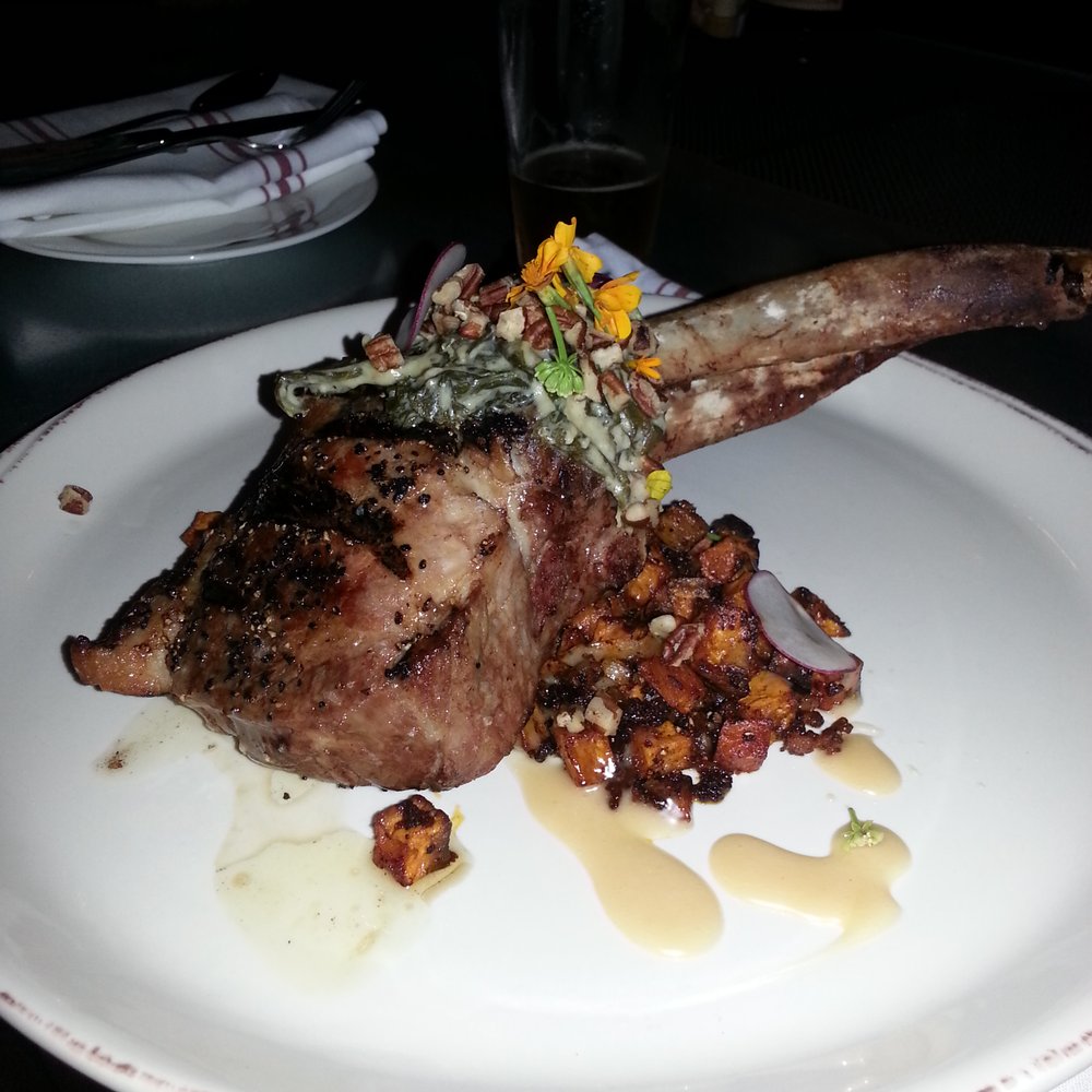 Bodega Tavern & Kitchen - Amazing dinner! Grilled pork chop, veggie plate & Shiner Bock pound cake w/ prickly pear ice cream with Hector's special eggnog - Bars Near Me - McAllen, Texas Bodega Tavern & Kitchen - Amazing dinner! Grilled pork chop, veggie plate & Shiner Bock pound cake w/ prickly pear ice cream with Hector's special eggnog - Bars Near Me - McAllen, Texas