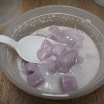 Chick It Out - Taro Pearls in Coconut Cream - Thai Near Me - New York, New York Chick It Out - Taro Pearls in Coconut Cream - Thai Near Me - New York, New York