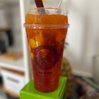 Raspados y Bionicos El Machin - Mangonada is a raspado that has mango bites tamarindo ice and chamoy - Juice Bars & Smoothies Near Me - Los Angeles, California Raspados y Bionicos El Machin - Mangonada is a raspado that has mango bites tamarindo ice and chamoy - Juice Bars & Smoothies Near Me - Los Angeles, California