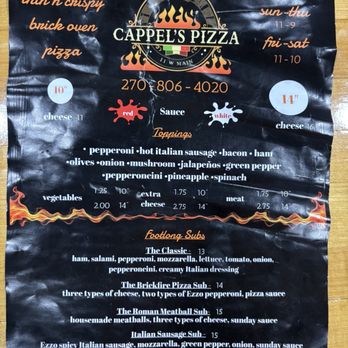 Cappel’s Pizza - Menu - Pizza Near Me - Fordsville, Kentucky Cappel’s Pizza - Menu - Pizza Near Me - Fordsville, Kentucky