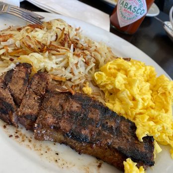 Georgie V's Pancake House - 2 Eggs Served Steak Steak &Eggs - Breakfast & Brunch Near Me - Northbrook, Illinois