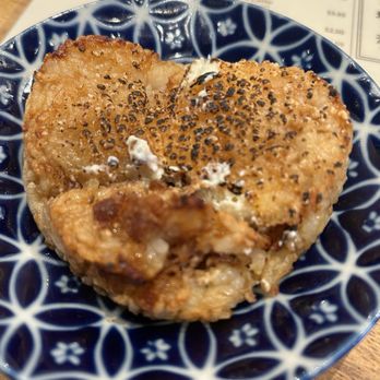Gohan - Partially demolished bonito cheese grilled musubi...so anxious to try! - Japanese Near Me - Honolulu, Hawaii