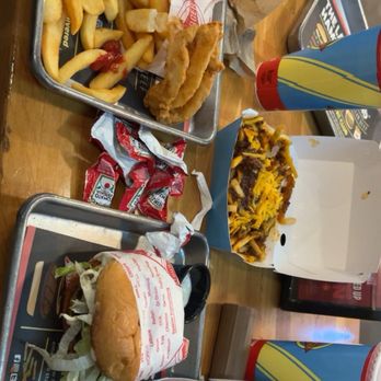 Fatburger & Buffalo's Express - Original Fatburger (1/3 lb.) Meal with chili cheese fries and onion rings and fat fries and fat drinks - Burgers Near Me - Arlington, Texas Fatburger & Buffalo's Express - Original Fatburger (1/3 lb.) Meal with chili cheese fries and onion rings and fat fries and fat drinks - Burgers Near Me - Arlington, Texas