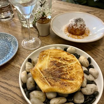 Moonfish Cafe - Baked scallop with cauliflower, nduja, and basil & the mozzarella arancini with tomato vodka sauce and parmesan - Seafood Near Me - Aberdeen, ABE
