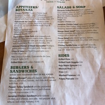 Cocina Madrigal - Menu - Tacos Near Me - Phoenix, Arizona