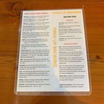 Fired Up Brewing - Menu - Brewpubs Near Me - Colville, Washington