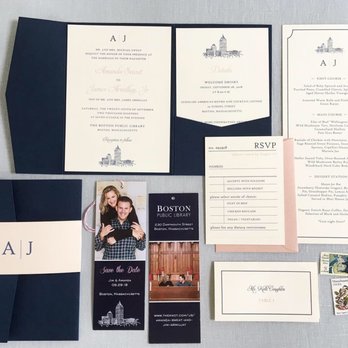 Hobart & Haven - Boston Library Wedding Invitation - Graphic Design Near Me Hobart & Haven - Boston Library Wedding Invitation - Graphic Design Near Me