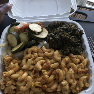 Photo of ELife Restaurant - Washington, DC, United States. Cashew mac and cheese with sides