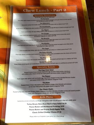 Menu photo 5 Cafe Chew Sandwich, MA Menu photo 5 Cafe Chew Sandwich, MA