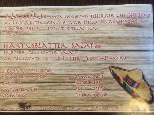 Menu photo 1 Tacos Inc. Erlangen, BY