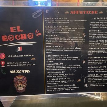 El Bocho - Menu as of March 2025 - Mexican Near Me - Richmond Hill, Ontario