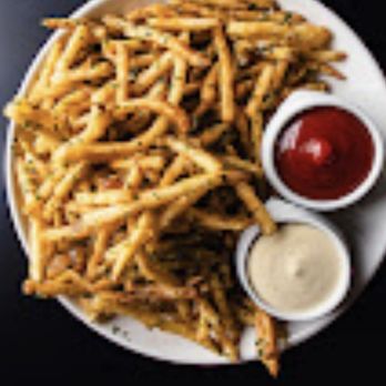 Angel's Share - Happy hour big burger and fries - Whiskey Bars Near Me - Long Beach, California