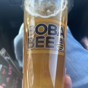 Boba Bee - Large peach green tea with aloe 50%sugar - Bubble Tea Near Me - Lake Forest, California