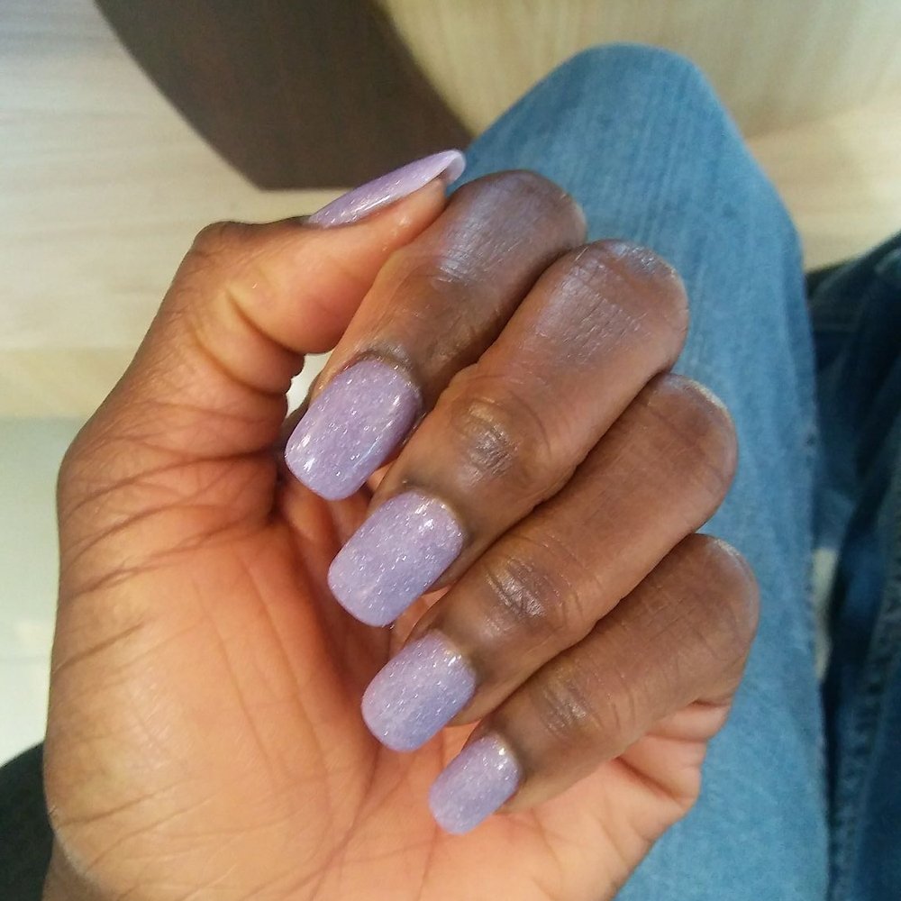 I Luv Nails - SNS manicure in a pretty shimmery lilac...not my favorite shape...will try rounded next time. - Nail Salons Near Me - Stockbridge, Georgia I Luv Nails - SNS manicure in a pretty shimmery lilac...not my favorite shape...will try rounded next time. - Nail Salons Near Me - Stockbridge, Georgia