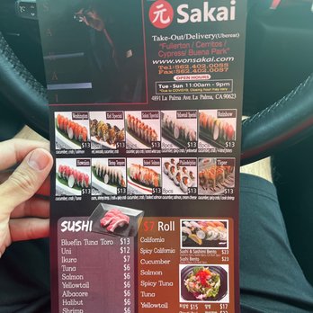 Sakai Sushi - Sushi Bars Near Me - La Palma, California