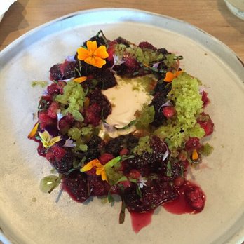 The Acorn - Wild Berries w/ Cashew Cultured Creme - elegant delicious combination of flavors and textures - Vegan Near Me - Vancouver, British Columbia The Acorn - Wild Berries w/ Cashew Cultured Creme - elegant delicious combination of flavors and textures - Vegan Near Me - Vancouver, British Columbia